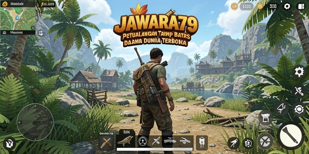 Tampilan gameplay JAWARA79 yang menakjubkan dalam dunia terbuka.