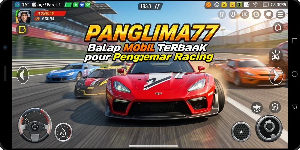 Gameplay menarik dari PANGLIMA77 dengan mobil balap yang beraksi di lintasan.