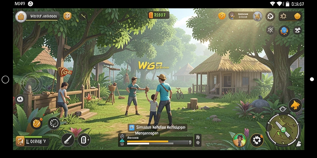 Tampilan gameplay WG87 yang menyoroti interaksi dan simulasi kehidupan.
